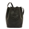 Tessa Women's bucket bag in leather color black