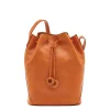 Tessa Women's bucket bag in leather color caramel