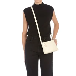 Tessa Women's crossbody bag in leather color milk