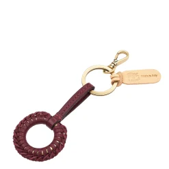 Tessa Women's keyring in leather color black cherry