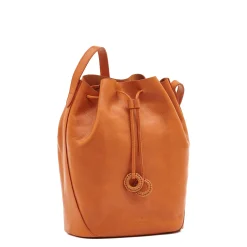 Tessa Women's bucket bag in leather color caramel