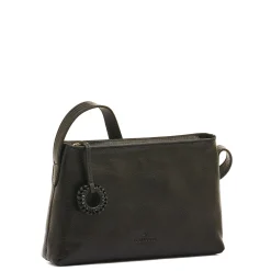 Tessa Women's crossbody bag in leather color black