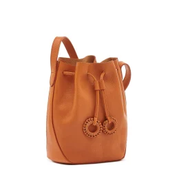 Tessa Women's bucket bag in leather color caramel