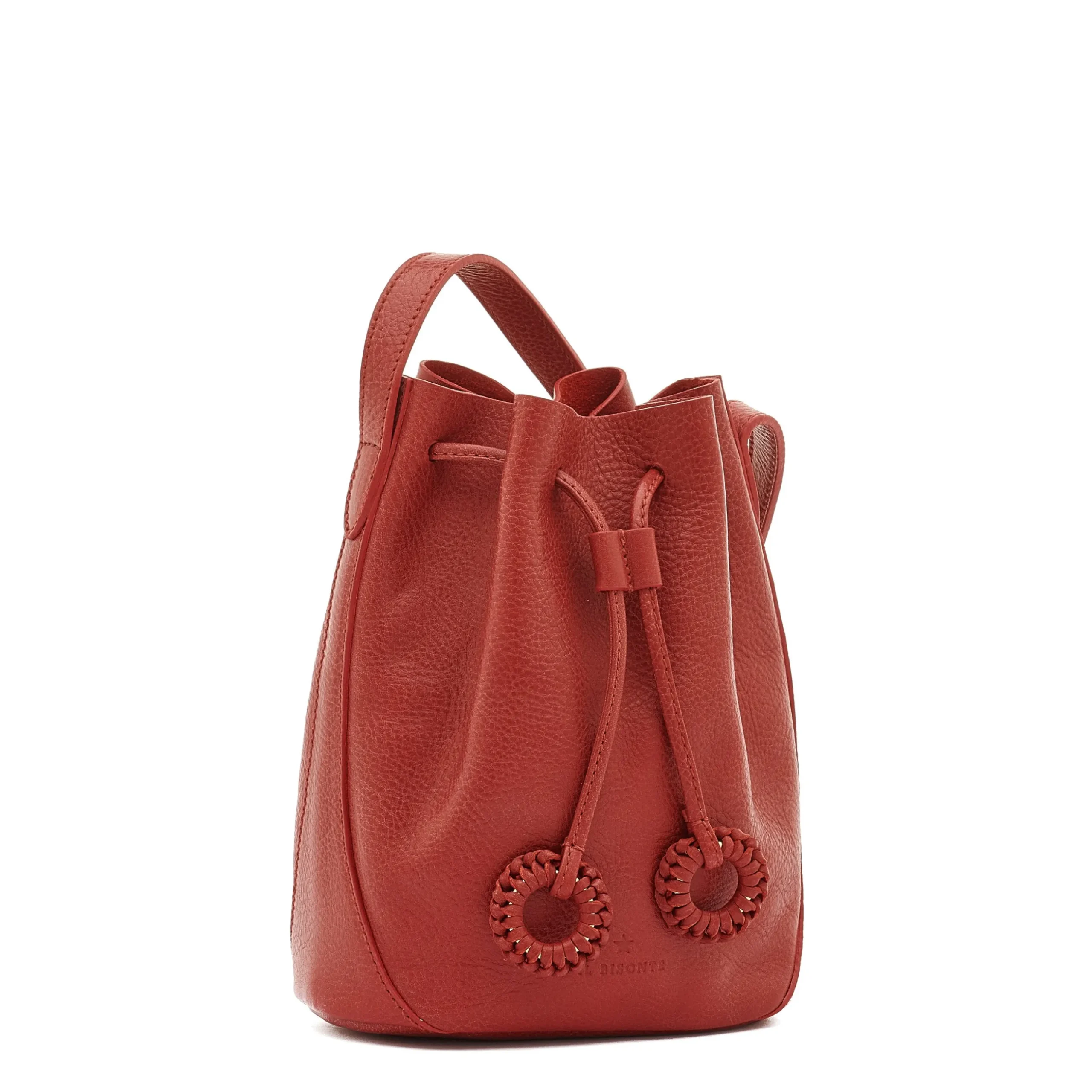 Tessa Women's bucket bag in leather color red