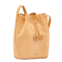 Tessa Women's bucket bag in leather color natural