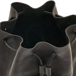 Tessa Women's bucket bag in leather color black