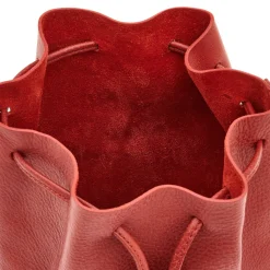 Tessa Women's bucket bag in leather color red