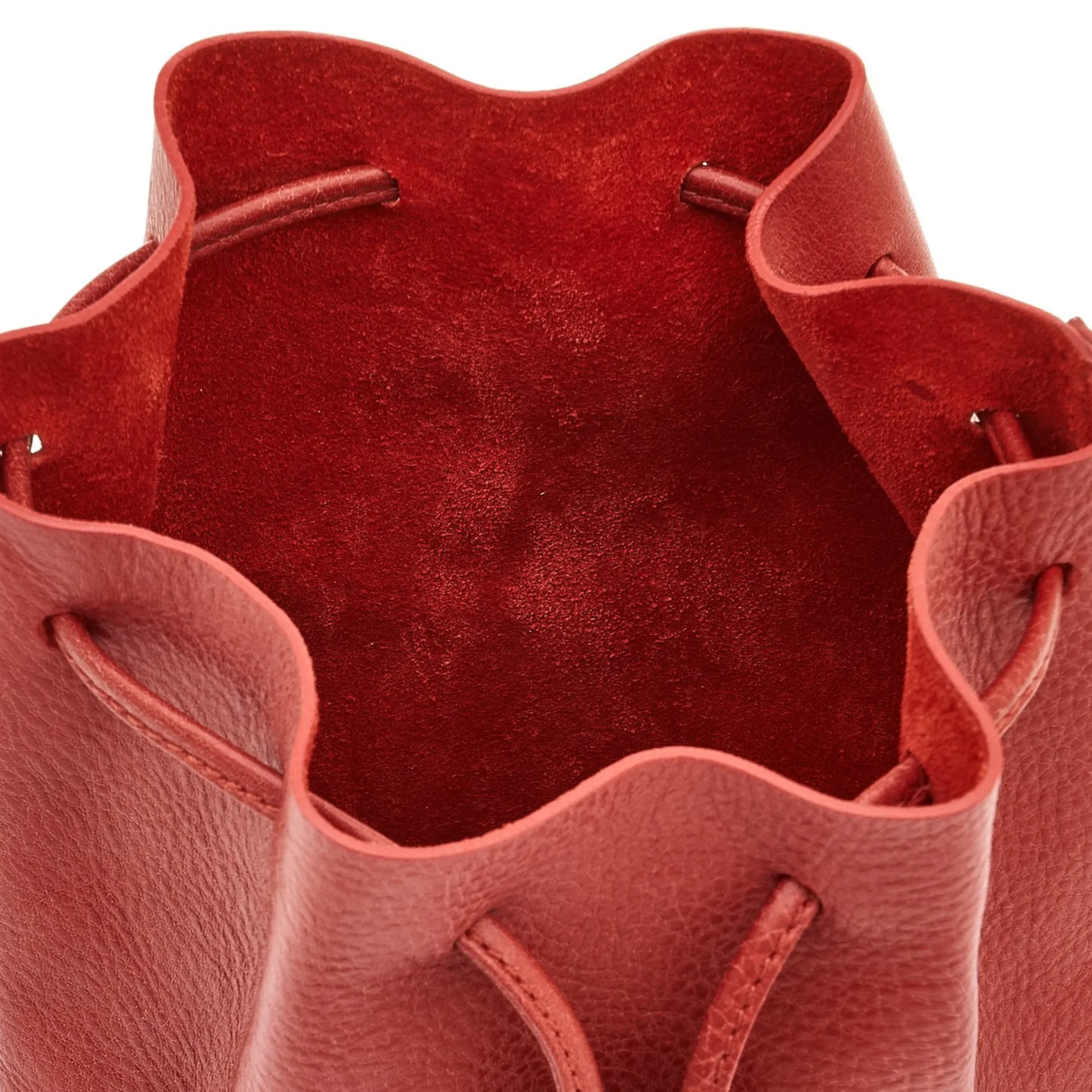 Tessa Women's bucket bag in leather color red