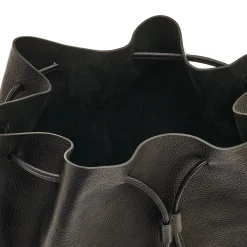 Tessa Women's bucket bag in leather color black