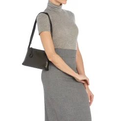 Tessa Women's crossbody bag in leather color black