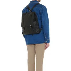 Trappola Men's backpack in vintage leather color black