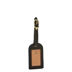 Travel Luggage tag in leather color black