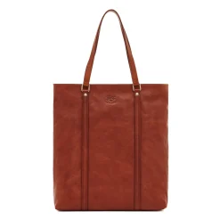 Trebbio Men's tote bag in vintage leather color sepia