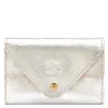 Uffizi Card case in metallic leather color metallic silver