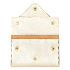 Uffizi Card case in metallic leather color metallic platinum