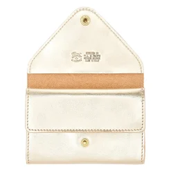 Uffizi Card case in metallic leather color metallic platinum