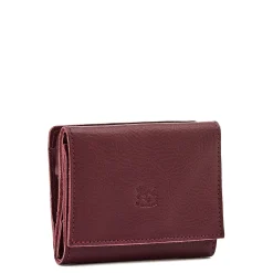 Wallet in leather color black cherry