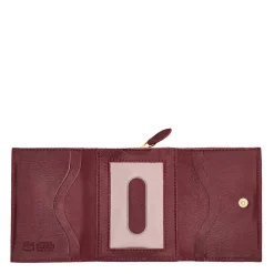 Wallet in leather color black cherry