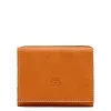 Wallet in leather color caramel