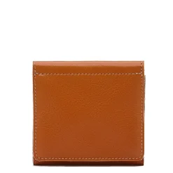 Wallet in leather color caramel
