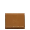 Wallet in leather color gianduia