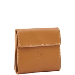 Wallet in leather color gianduia