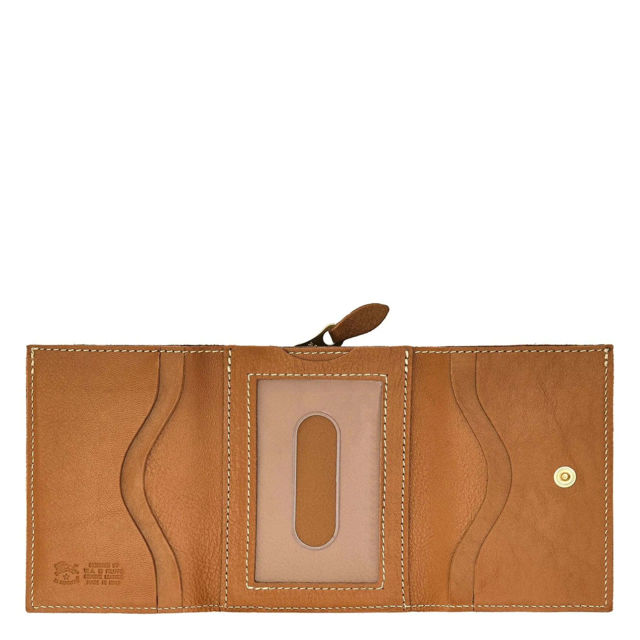 Wallet in leather color gianduia
