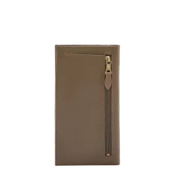Wallet in leather color light grey