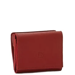 Wallet in leather color red