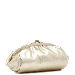 Women's case in metallic leather color metallic platinum