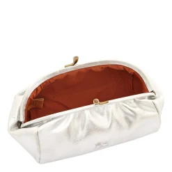 Women's case in metallic leather color metallic silver