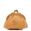 Women's coin purse in leather color natural