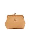 Women's coin purse in leather color natural