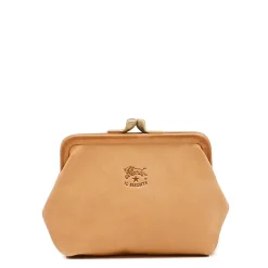 Women's coin purse in leather color natural