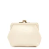 Women's coin purse in leather color milk