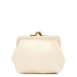 Women's coin purse in leather color milk