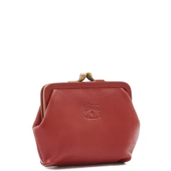 Women's coin purse in leather color red