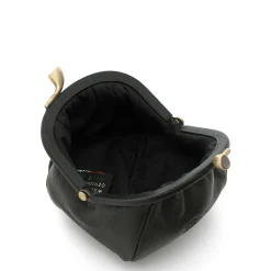 Women's coin purse in leather color black