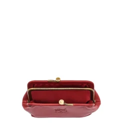 Women's coin purse in leather color red