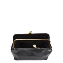 Women's coin purse in leather color black