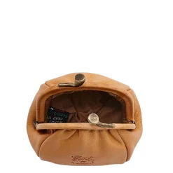 Women's coin purse in leather color natural