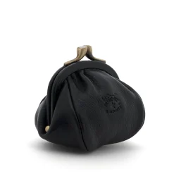 Women's coin purse in leather color black