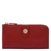 Women's continental wallet in leather color red