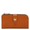 Women's continental wallet in leather color caramel