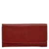 Women's continental wallet in leather color red