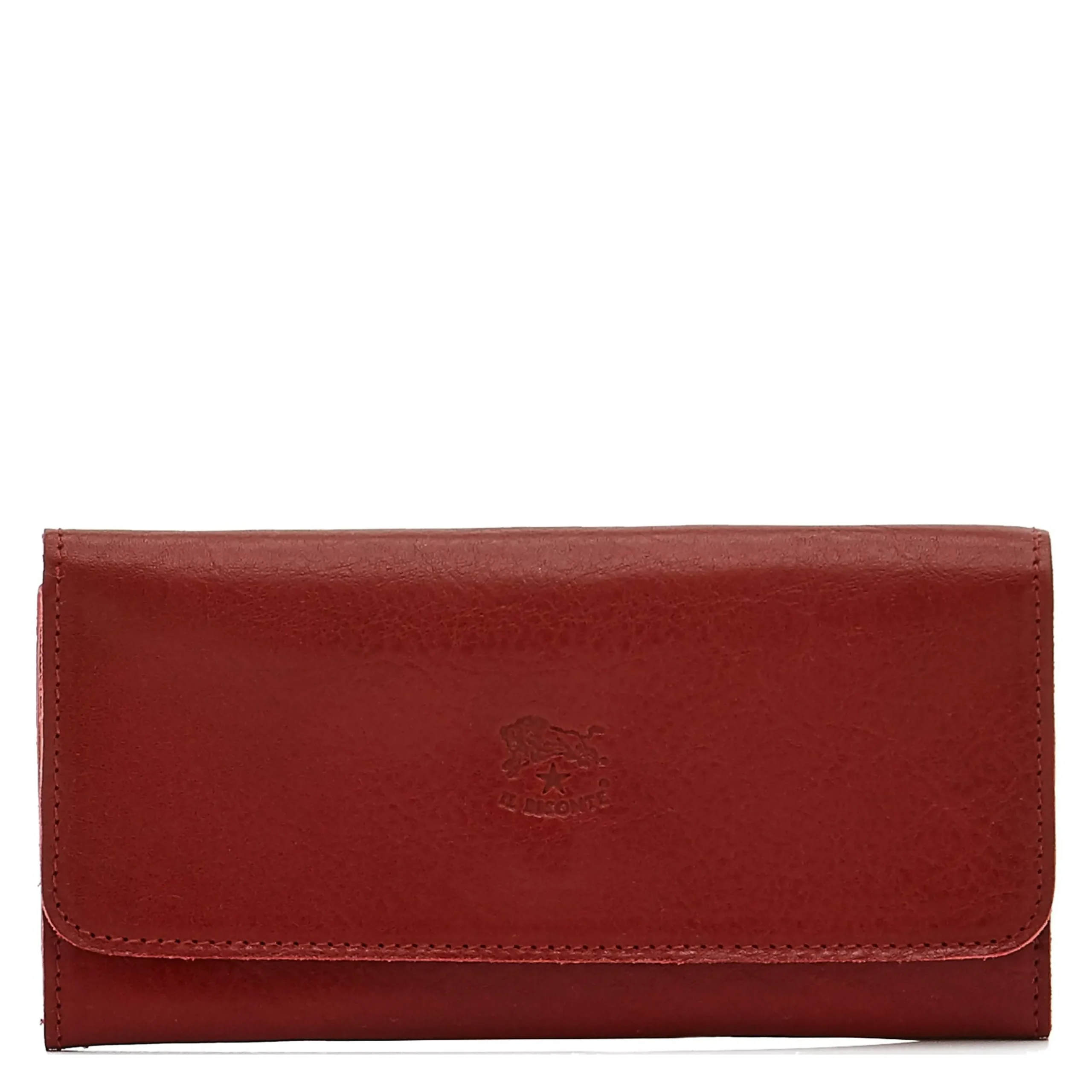 Women's continental wallet in leather color red