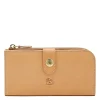 Women's continental wallet in leather color natural