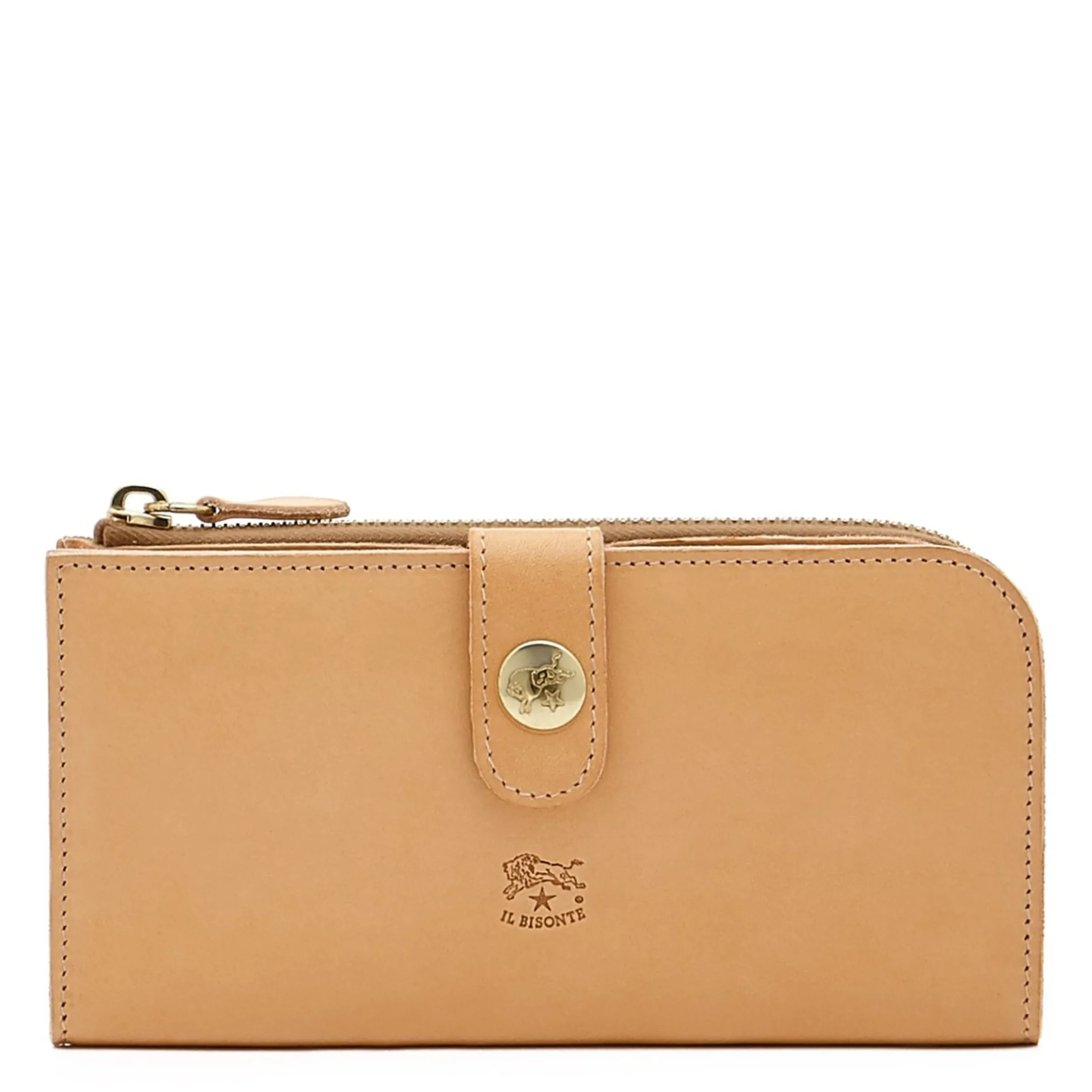 Women's continental wallet in leather color natural