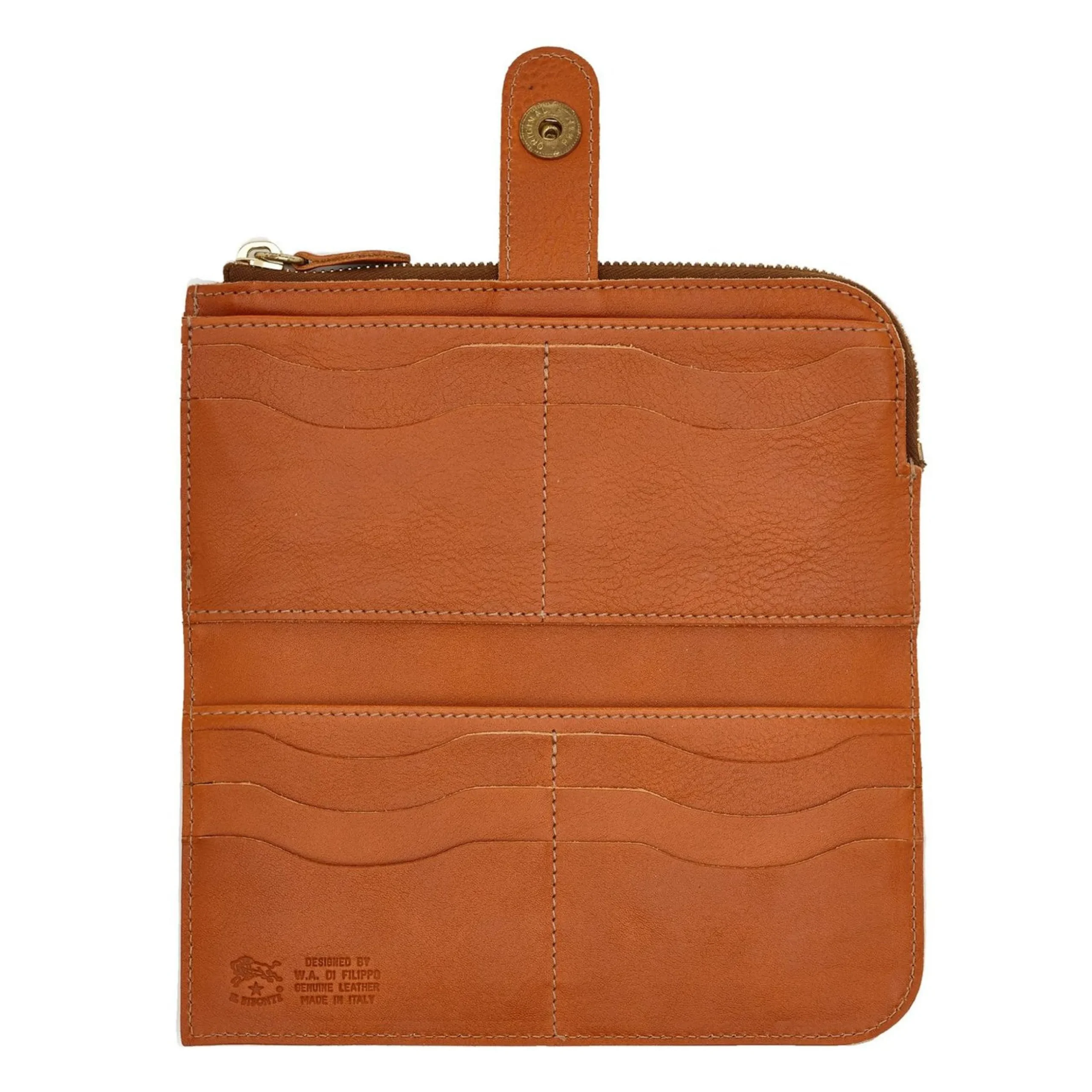 Women's continental wallet in leather color caramel