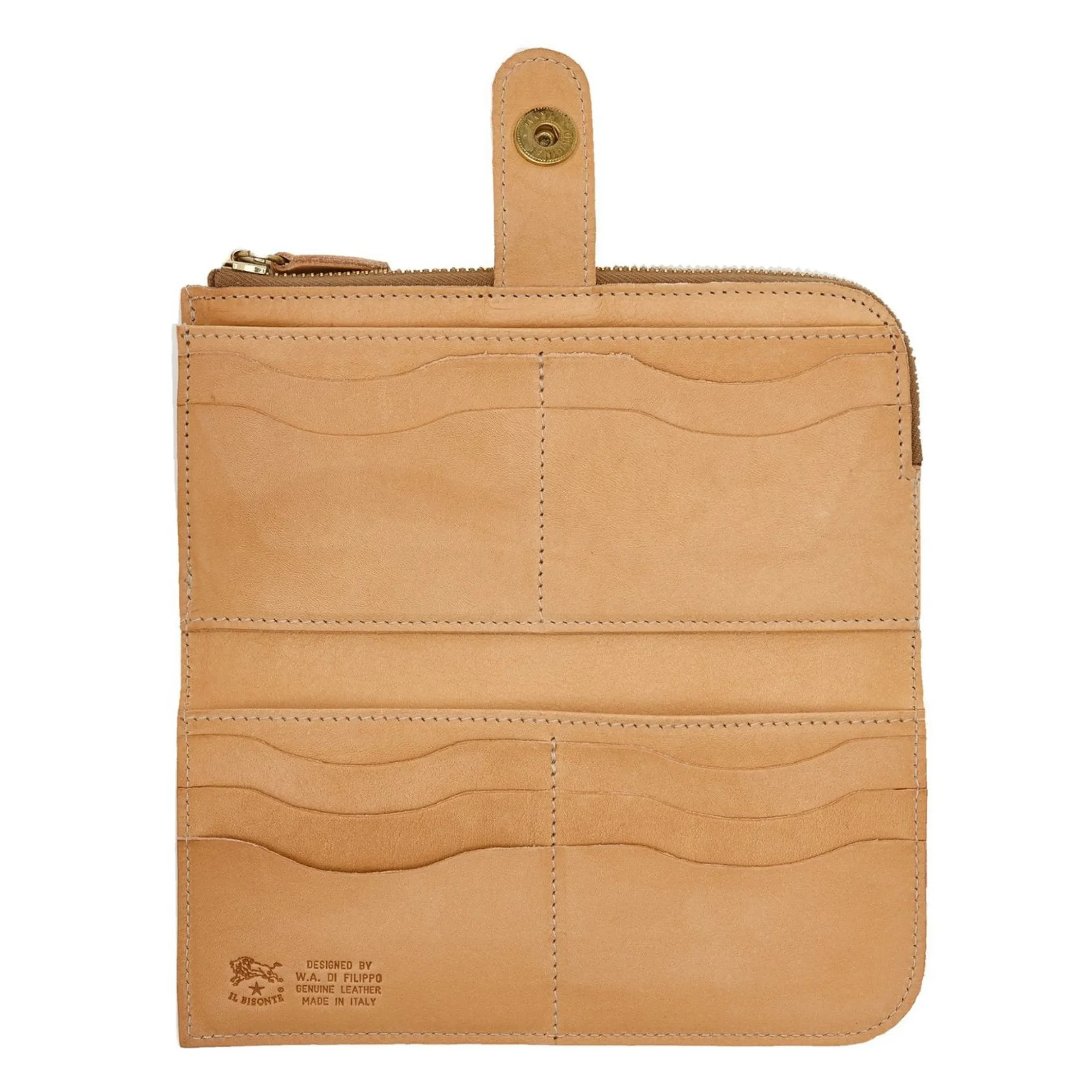 Women's continental wallet in leather color natural